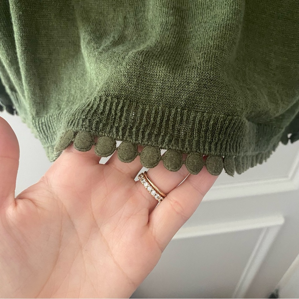 J. Crew Olive Green linen Women's Top - Picture 2 of 4
